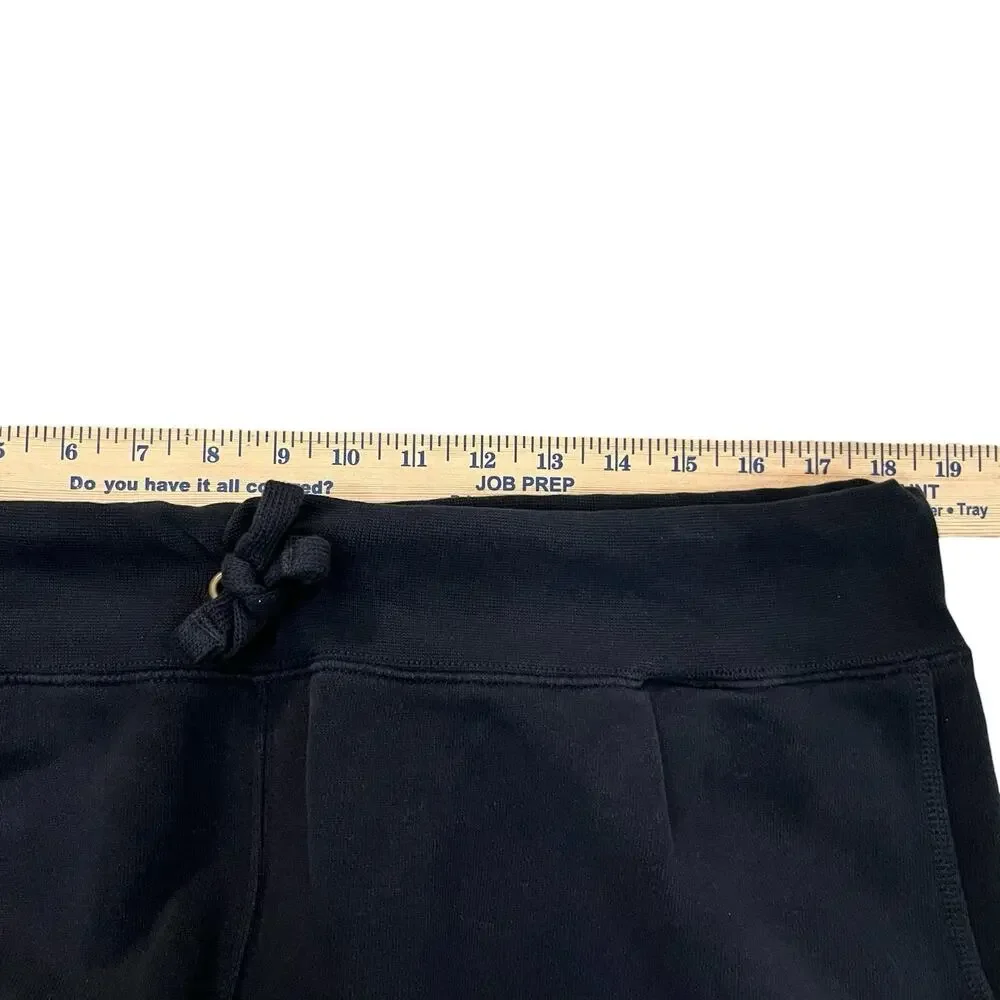 Polo Ralph Lauren Mens Gym Sweatshorts XL Logo Cutoff Frayed Fleece Lined Black